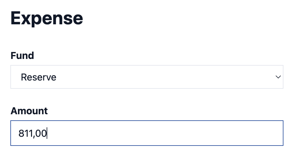 screenshot: Link expenses to funds